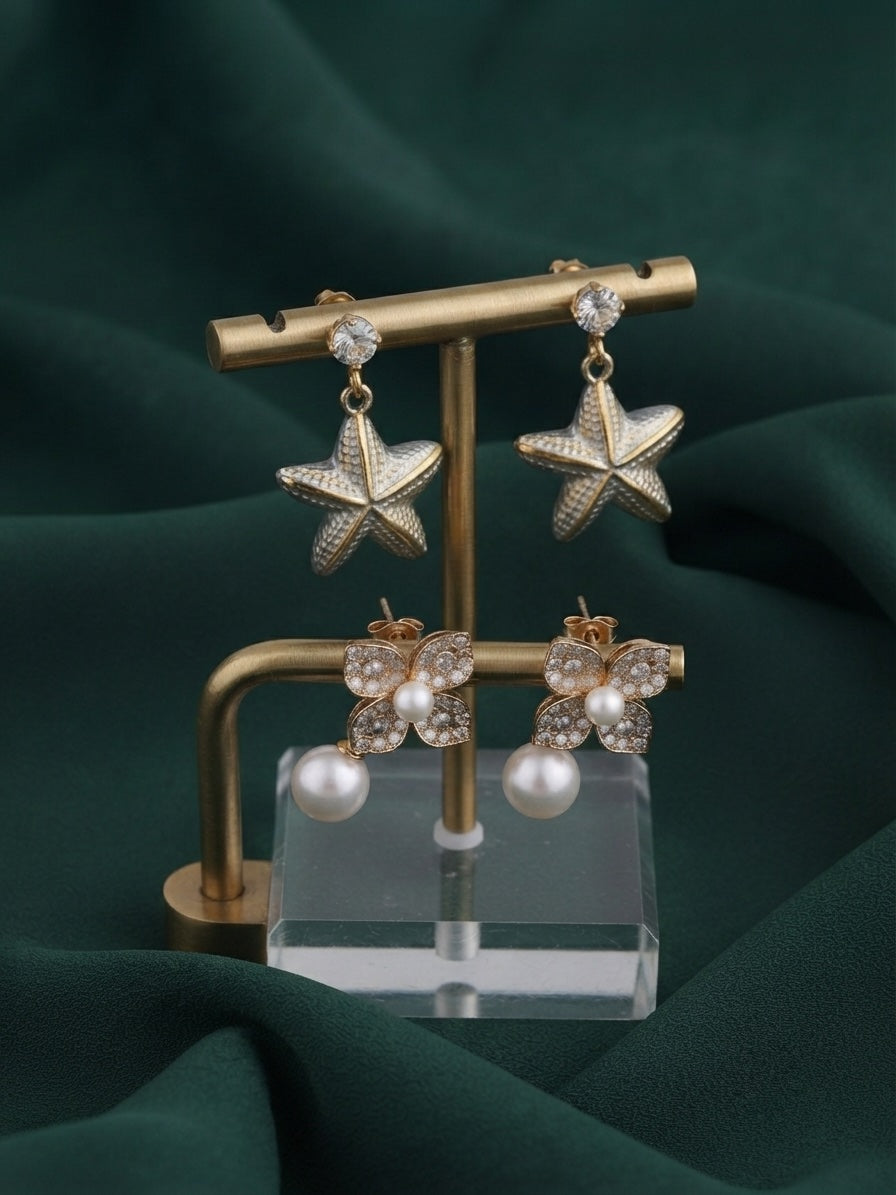 Pack Of 2 Multi-Design Earrings Combo For Women
