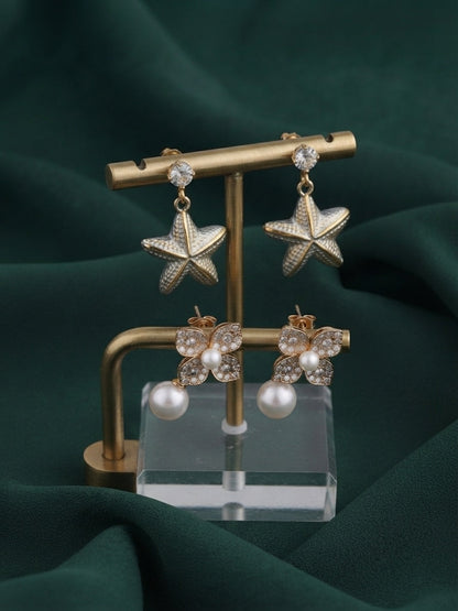 Pack Of 2 Multi-Design Earrings Combo For Women