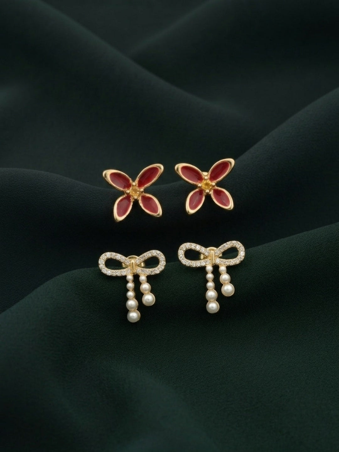 Pack Of 2 Multi-Design Earrings Combo For Women