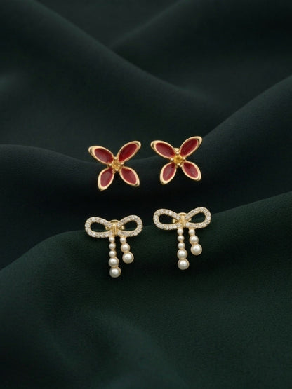 Pack Of 2 Multi-Design Earrings Combo For Women