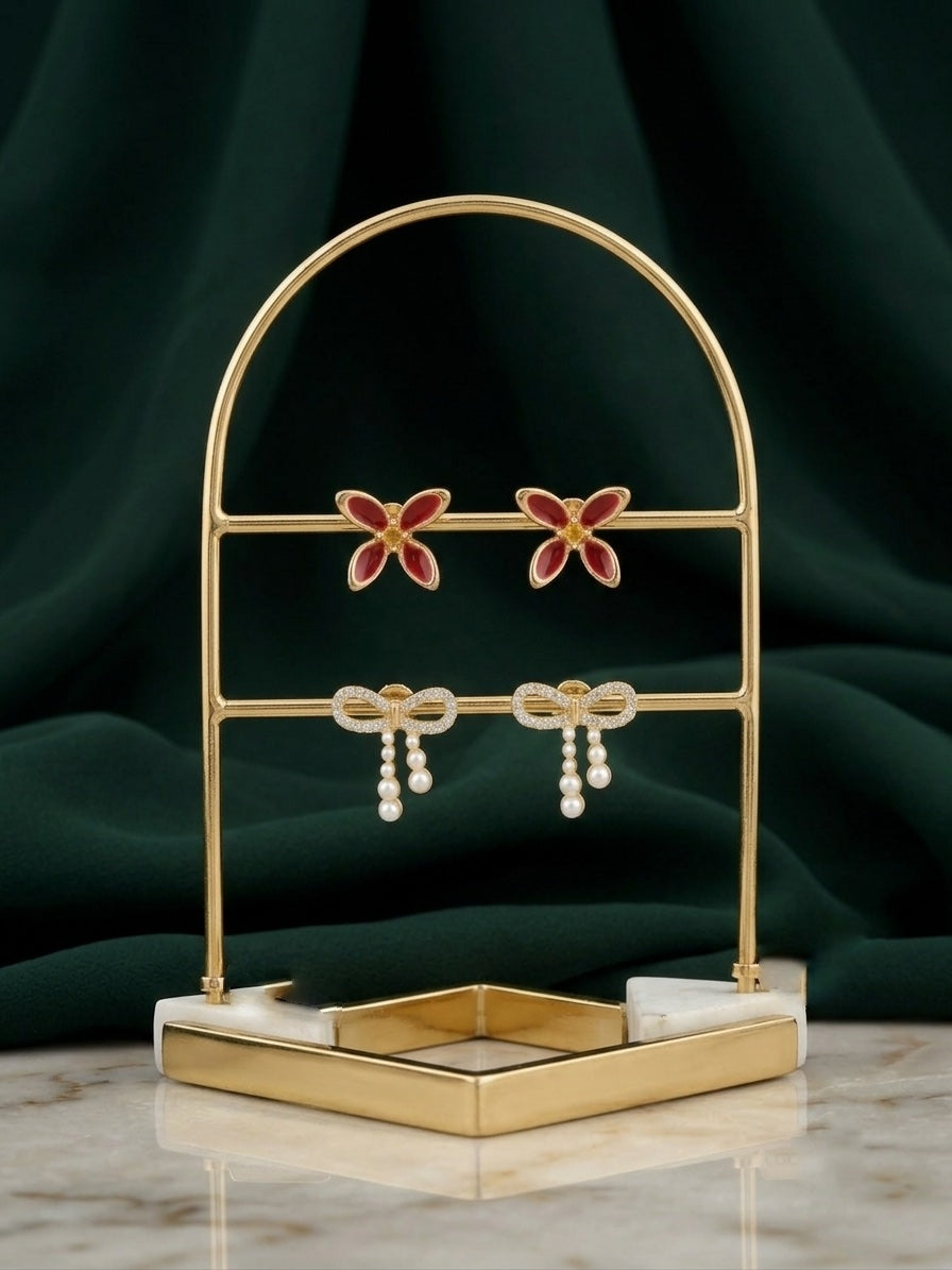 Pack Of 2 Multi-Design Earrings Combo For Women