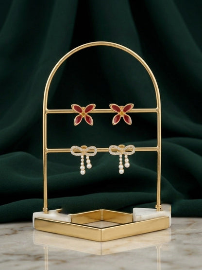 Pack Of 2 Multi-Design Earrings Combo For Women