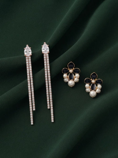 Pack Of 2 Multi-Design Earrings Combo For Women
