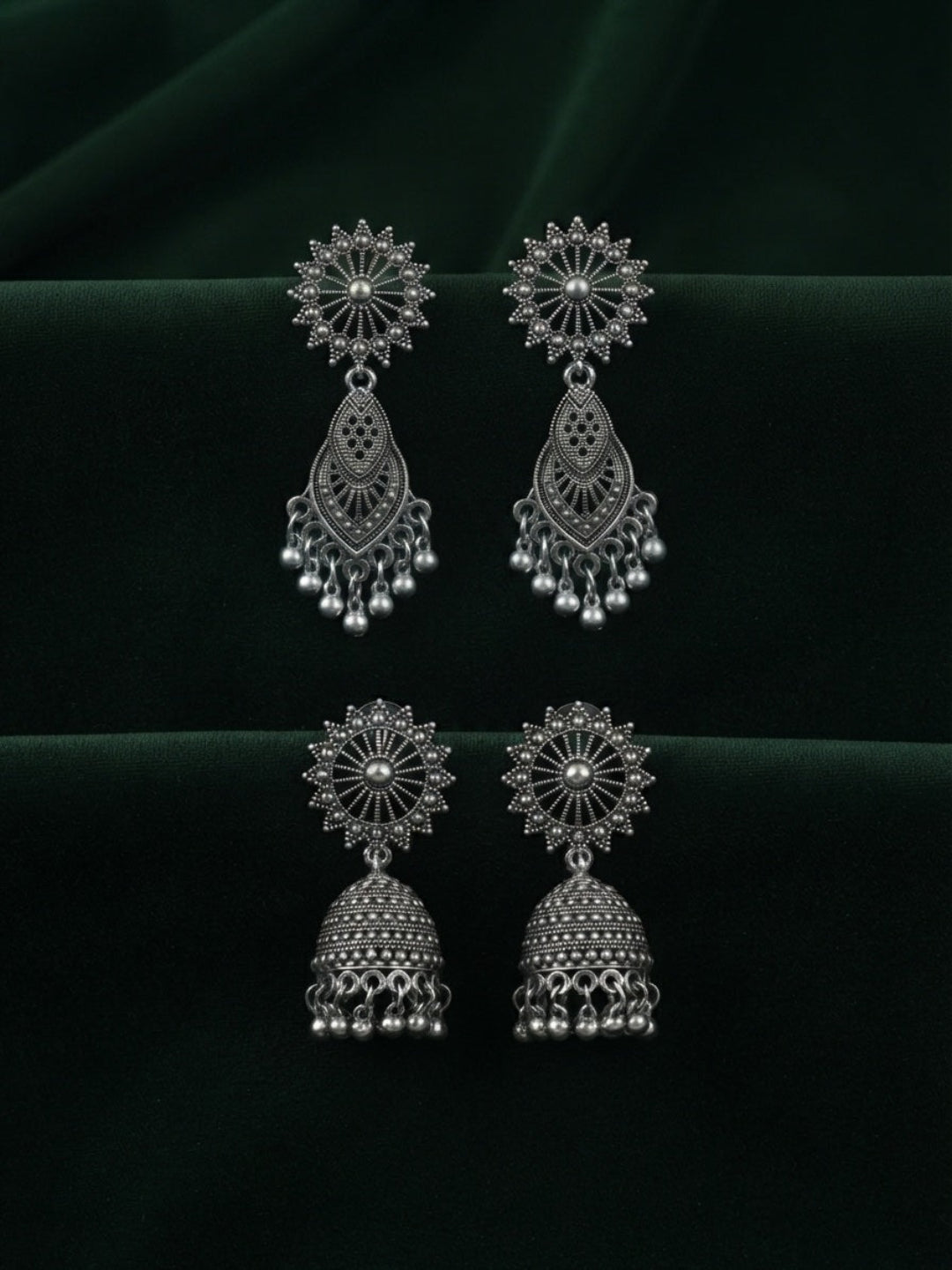 Pack Of 2 Multi-Design Earrings Combo For Women