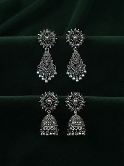 Pack Of 2 Multi-Design Earrings Combo For Women