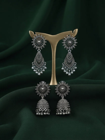 Pack Of 2 Multi-Design Earrings Combo For Women