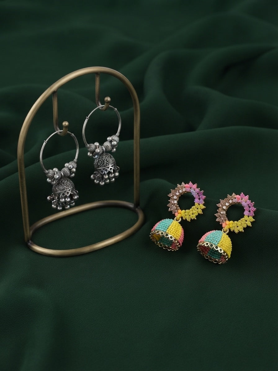 Pack Of 2 Multi-Design Earrings Combo For Women