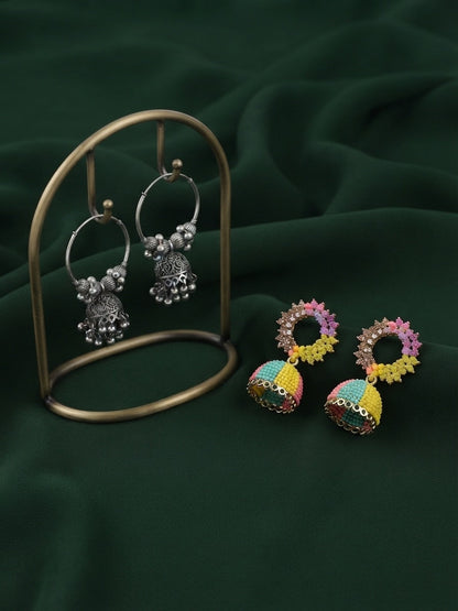 Pack Of 2 Multi-Design Earrings Combo For Women