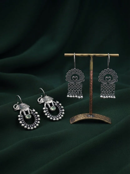 Pack Of 2 Multi-Design Earrings Combo For Women