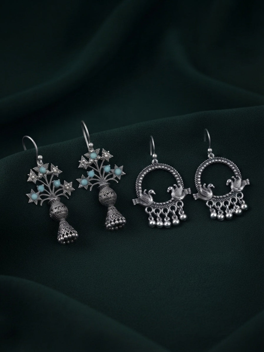 Pack Of 2 Multi-Design Earrings Combo For Women