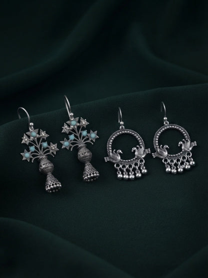 Pack Of 2 Multi-Design Earrings Combo For Women