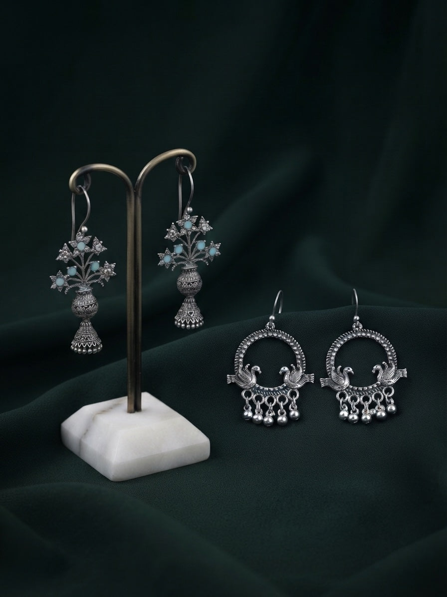 Pack Of 2 Multi-Design Earrings Combo For Women