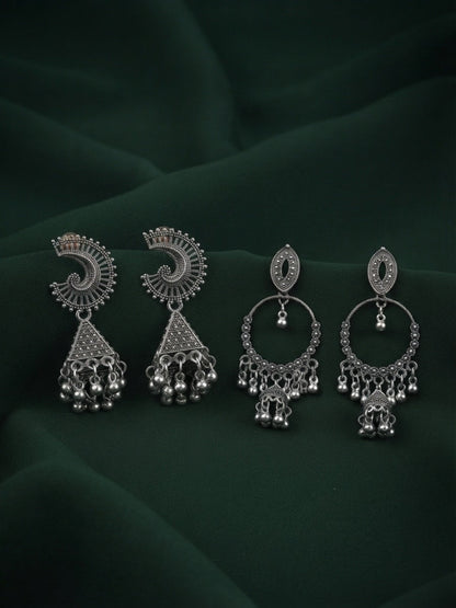 Pack Of 2 Multi-Design Earrings Combo For Women