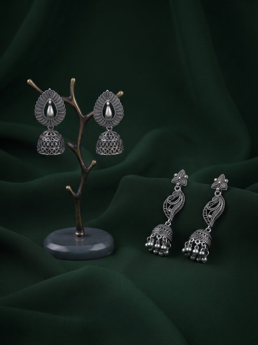 Pack Of 2 Multi-Design Earrings Combo For Women