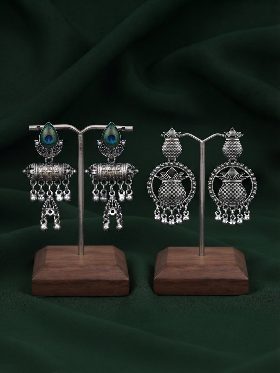 Pack Of 2 Multi-Design Earrings Combo For Women