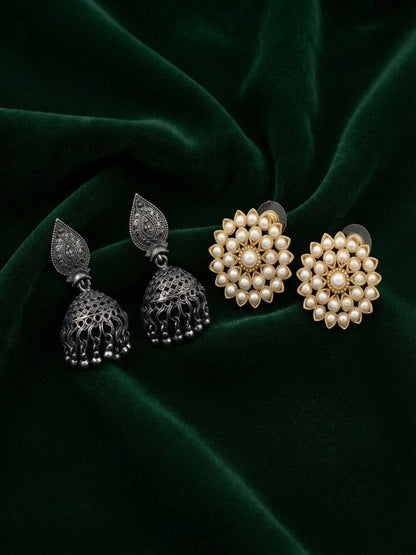 Pack Of 2 Multi-Design Earrings Combo For Women
