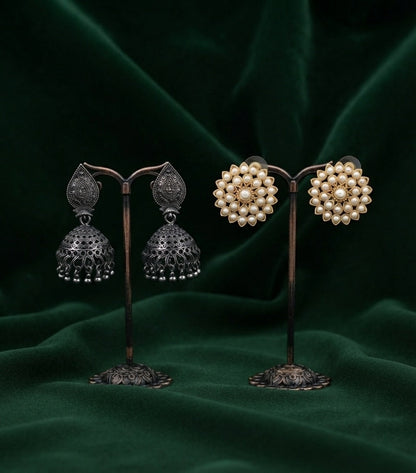 Pack Of 2 Multi-Design Earrings Combo For Women