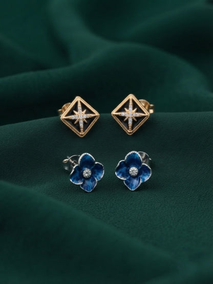 Pack Of 2 Multi-Design Earrings Combo For Women