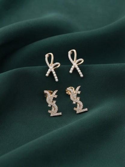 Pack Of 2 Multi-Design Earrings Combo For Women