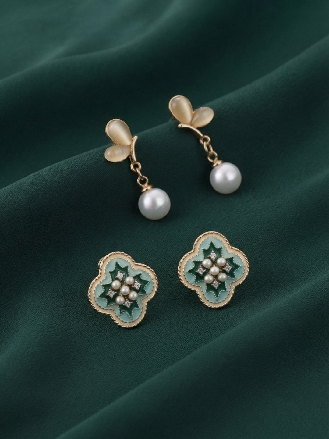 Pack Of 2 Multi-Design Earrings Combo For Women