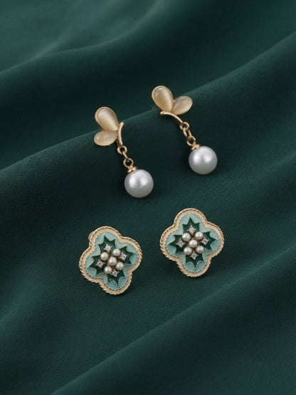 Pack Of 2 Multi-Design Earrings Combo For Women
