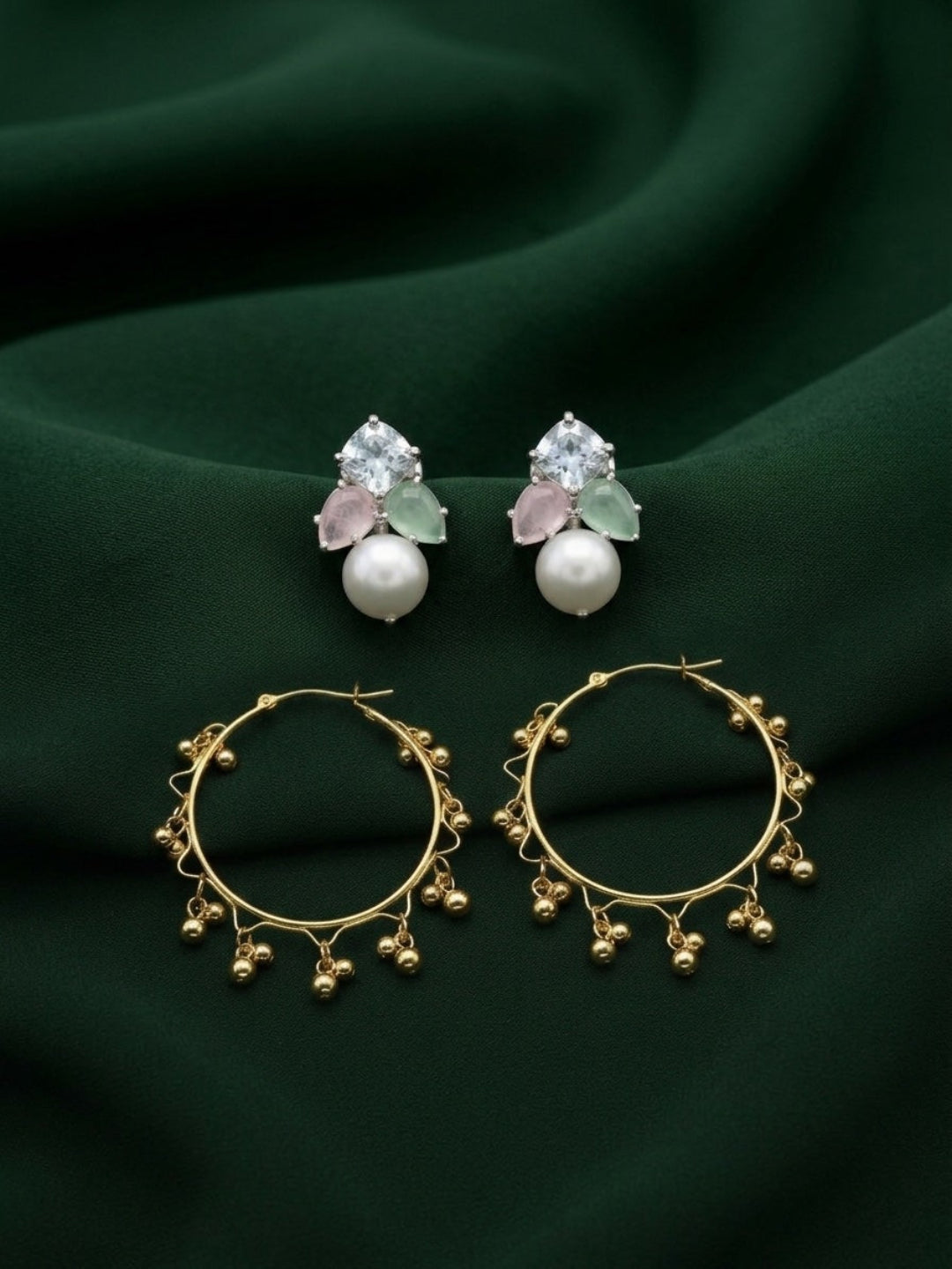 Pack Of 2 Multi-Design Earrings Combo For Women