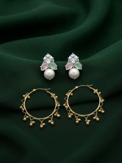Pack Of 2 Multi-Design Earrings Combo For Women