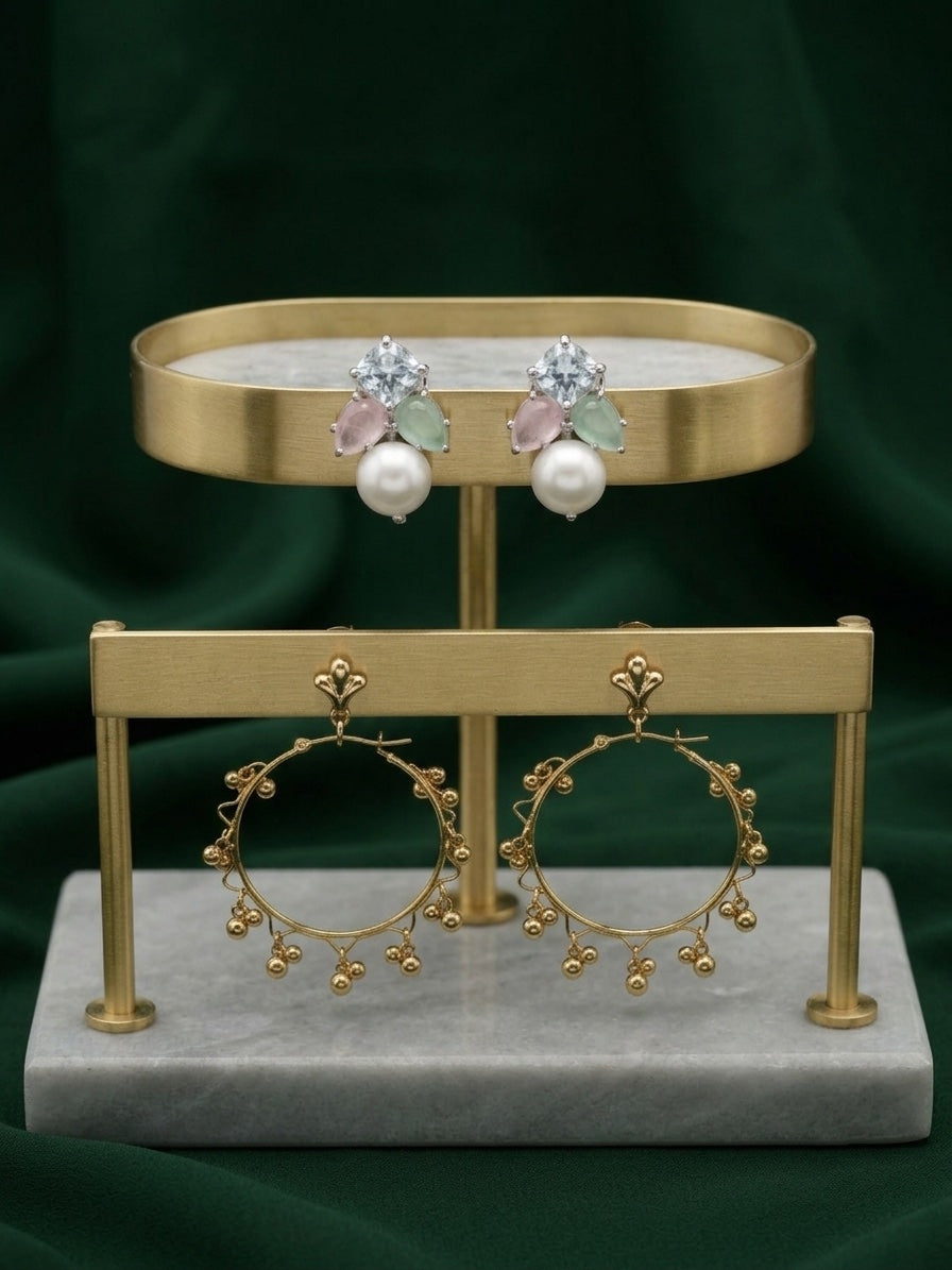 Pack Of 2 Multi-Design Earrings Combo For Women