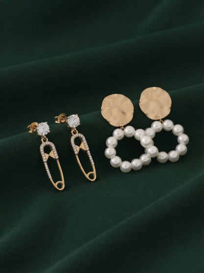 Pack Of 2 Multi-Design Earrings Combo For Women