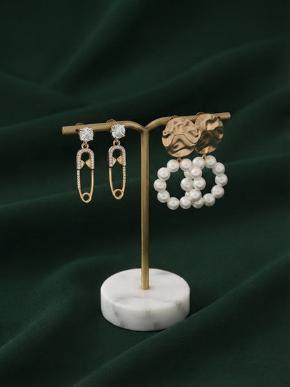 Pack Of 2 Multi-Design Earrings Combo For Women