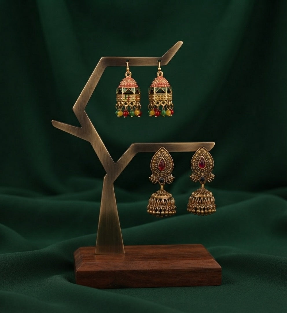 Pack Of 2 Multi-Design Earrings Combo For Women