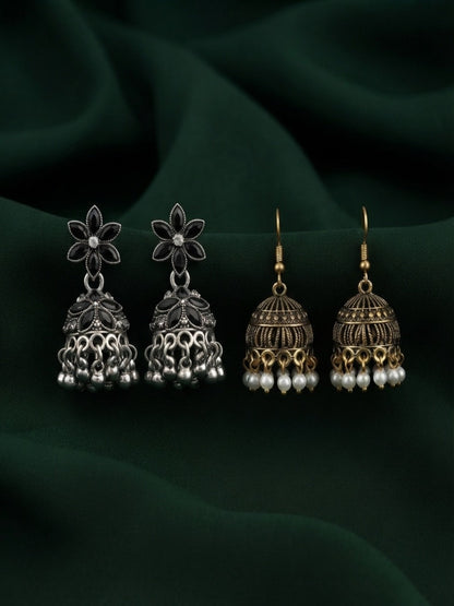 Pack Of 2 Multi-Design Earrings Combo For Women