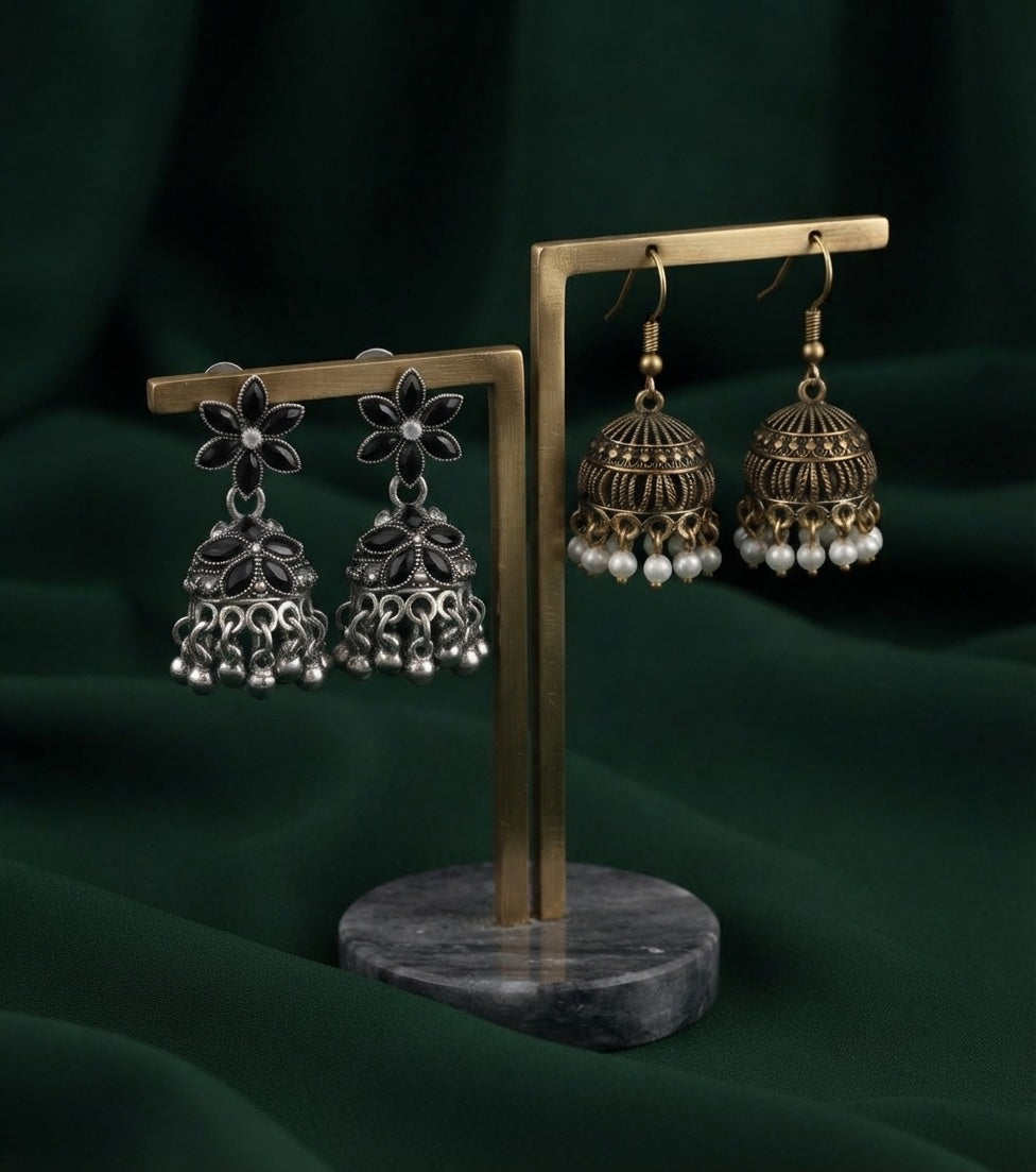 Pack Of 2 Multi-Design Earrings Combo For Women
