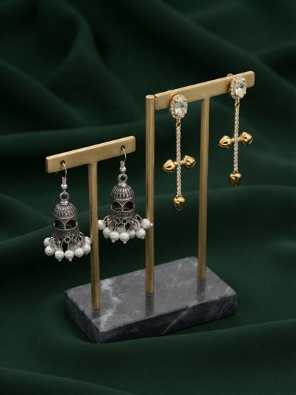 Pack Of 2 Multi-Design Earrings Combo For Women