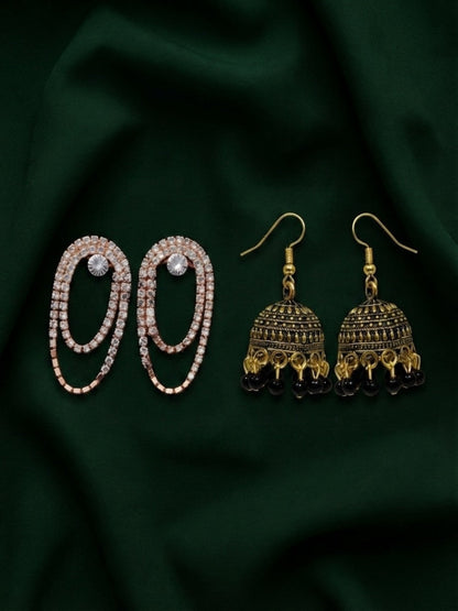 Pack Of 2 Multi-Design Earrings Combo For Women