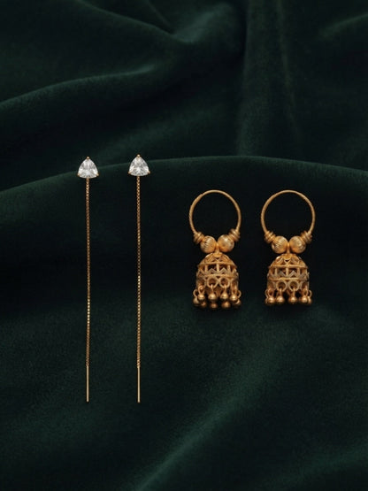 Pack Of 2 Multi-Design Earrings Combo For Women