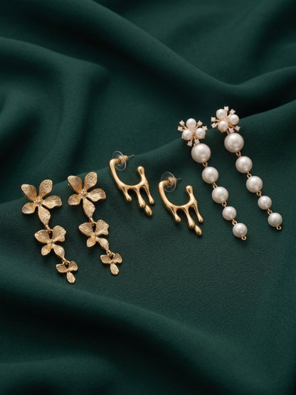 Set Of 3 Multi-Design Earrings Combo Pack