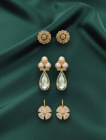 Set Of 3 Multi-Design Earrings Combo Pack