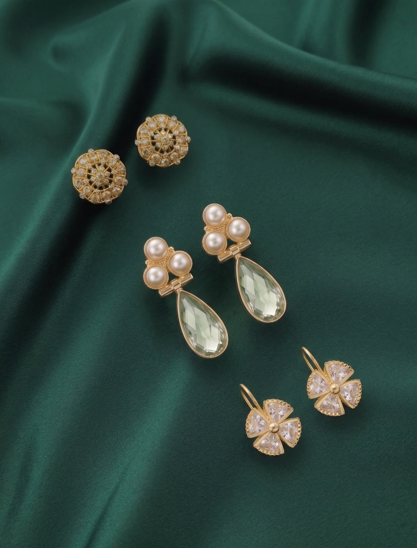 Set Of 3 Multi-Design Earrings Combo Pack