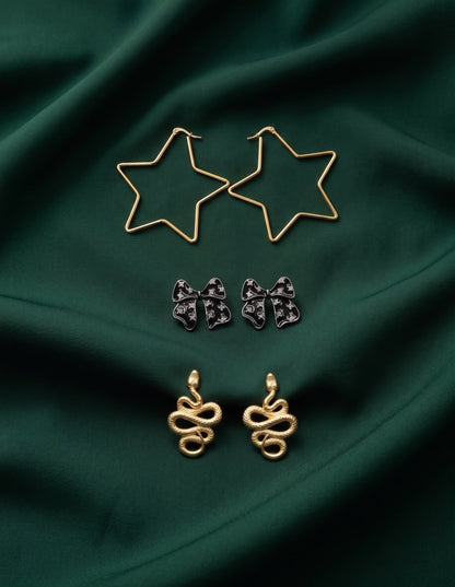 Set Of 3 Multi-Design Earrings Combo Pack