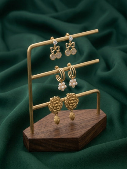 Set Of 3 Multi-Design Earrings Combo Pack