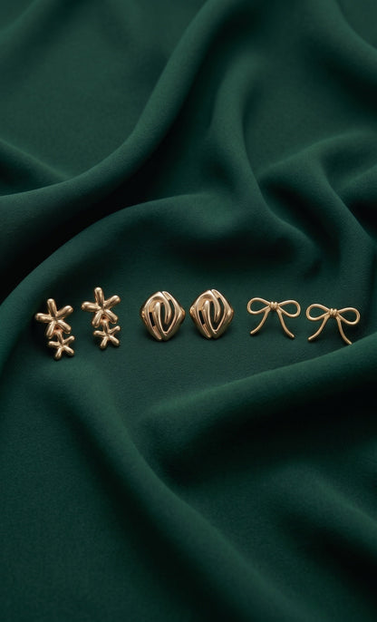 Set Of 3 Multi-Design Earrings Combo Pack