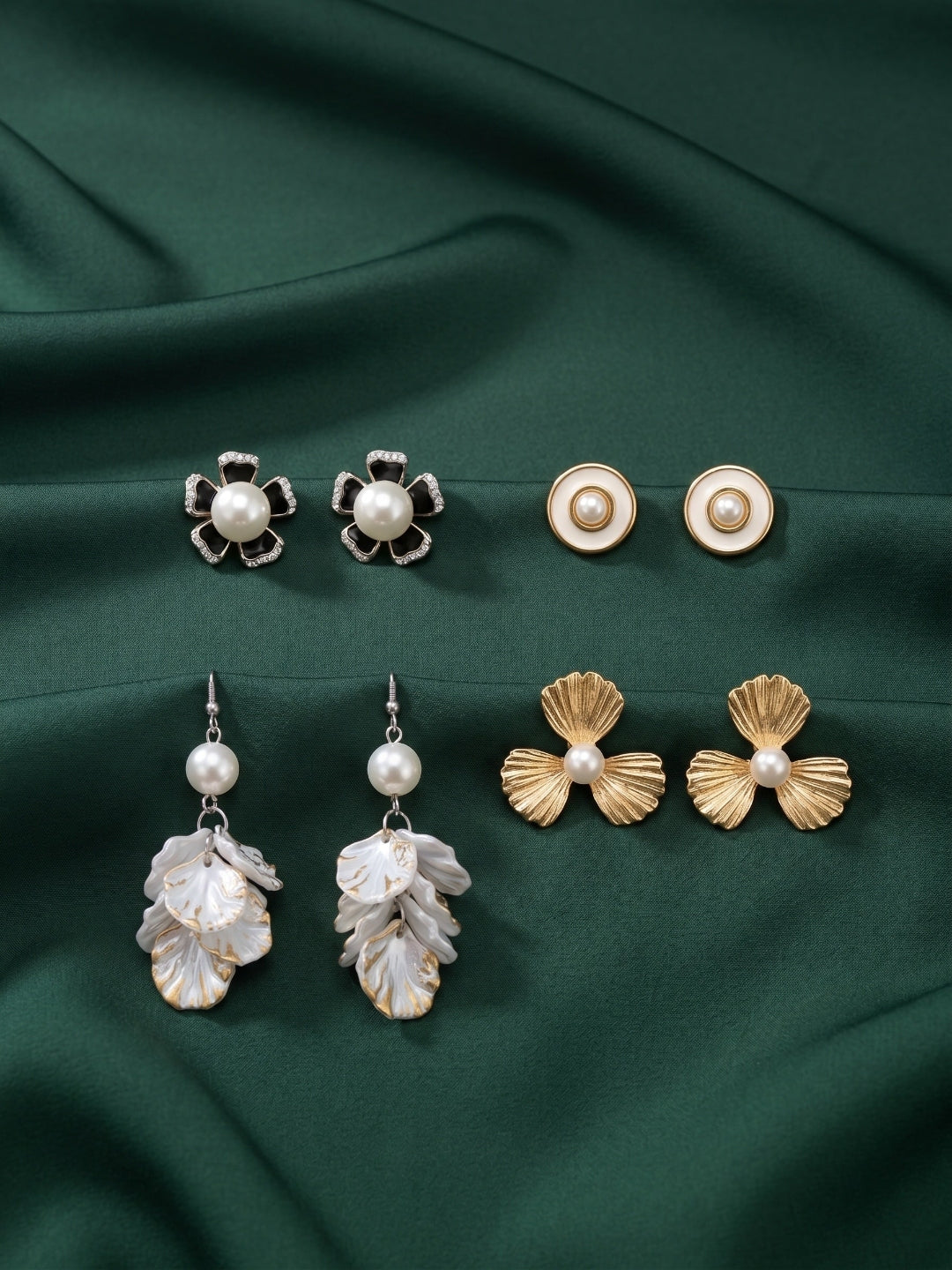 Set Of 4 Multi-Design Earrings Combo Pack