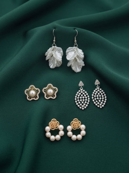 Set Of 4 Multi-Design Earrings Combo Pack