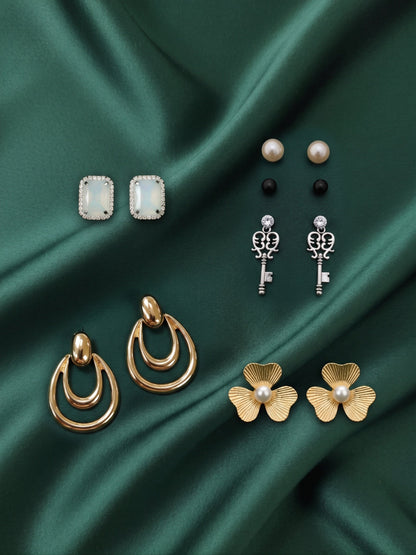Set Of 4 Multi-Design Earrings Combo Pack