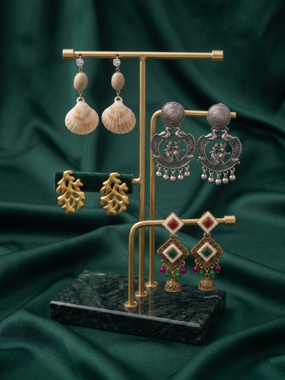 Set Of 4 Multi-Design Earrings Combo Pack