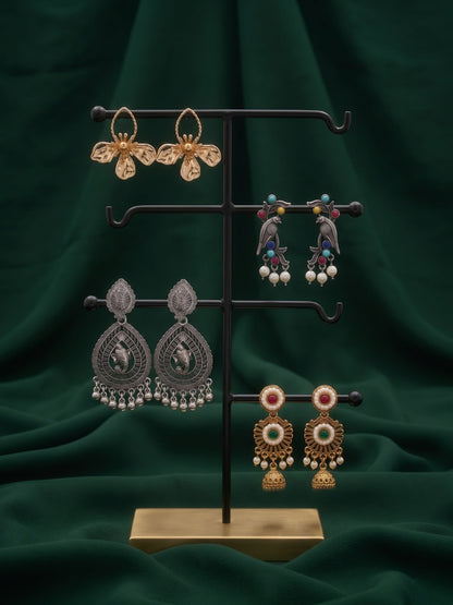 Set Of 4 Multi-Design Earrings Combo Pack
