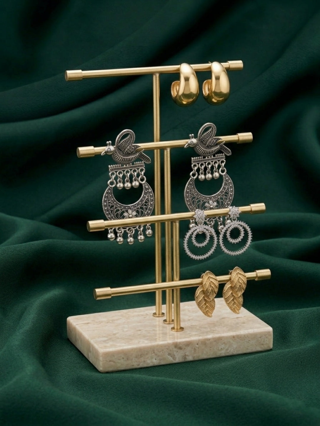 Set Of 4 Multi-Design Earrings Combo Pack