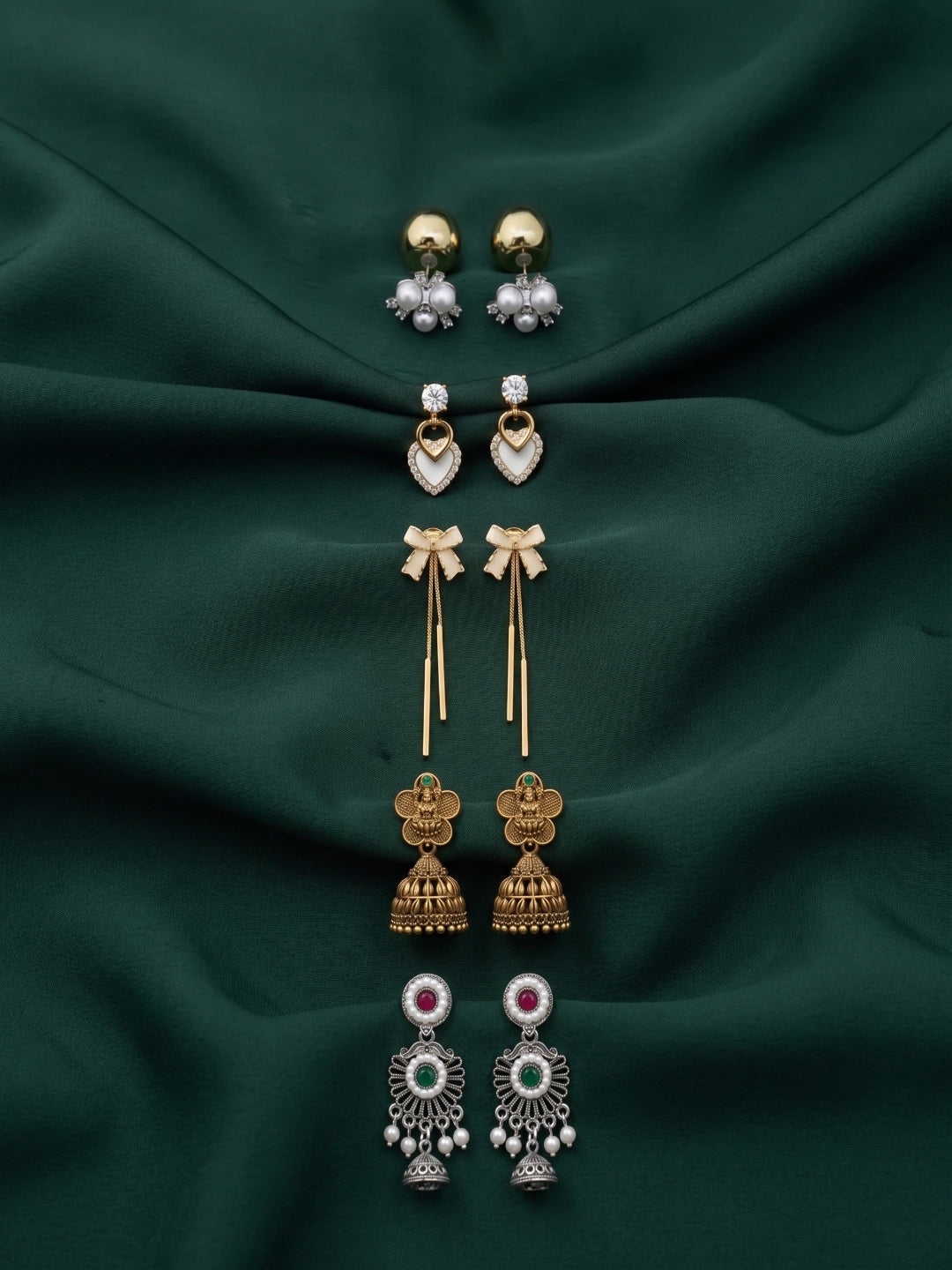 Set Of 5 Trendy Designs Combo Of Earrings