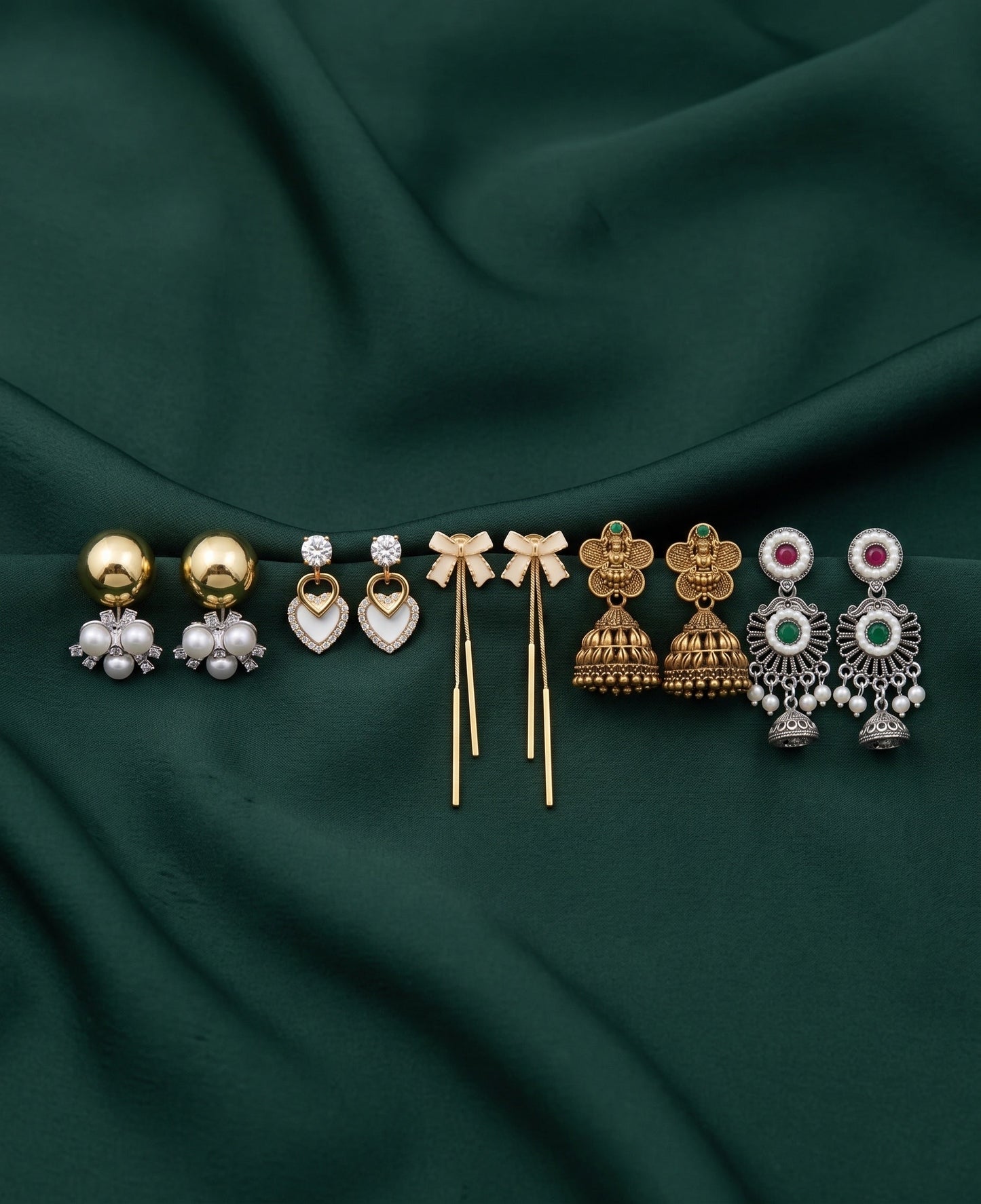 Set Of 5 Trendy Designs Combo Of Earrings